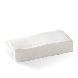 Napkins-2-Ply-1/8-Fold-White-Quilted-Dinner-Biopak-(1000)-(861875)