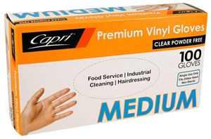 Gloves-Vinyl-Medium-Powder-Free-(100)-Capri-(802392)